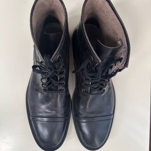 Andrew Marc Black Leather Boots